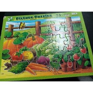 1999 Patch USA Puzzle Patch Frame Tray  PICTURE PUZZLES Age 3-7 Garden Patch